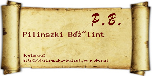 Pilinszki Bálint névjegykártya